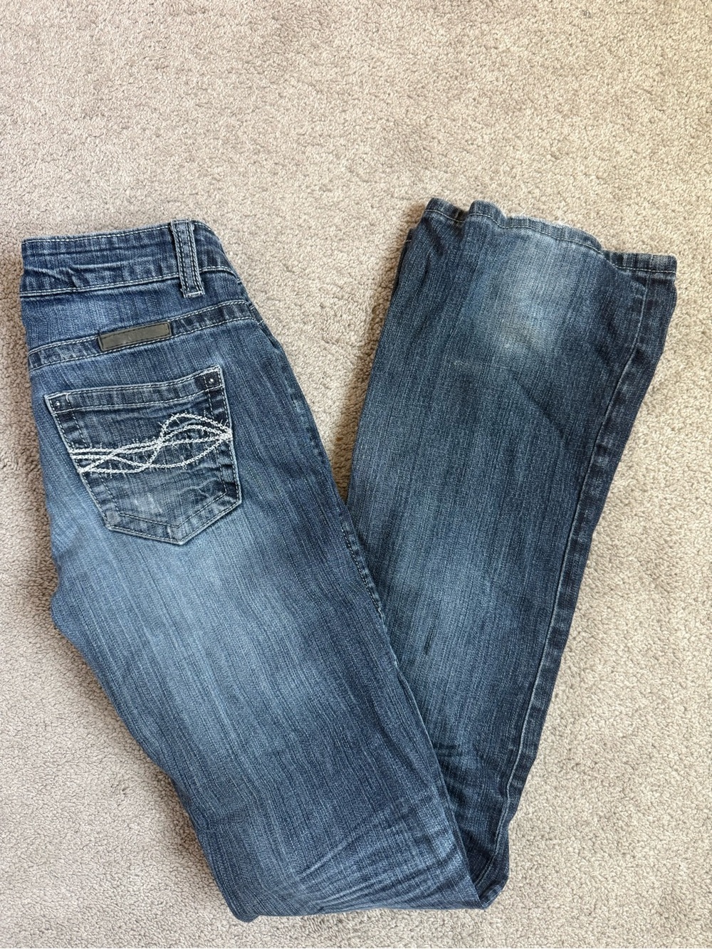 Studded Barbed Wire Bootcut Western Denim Jeans Cowgirl Tuff Co. Women’s 25x37